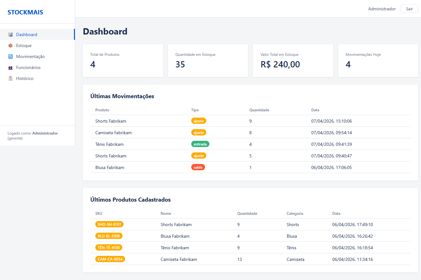 Software de gerenciamento de estoque interno e logística.